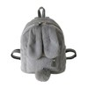 Women Bunny Backpack Plush Mini Fluffy Rabbit Ear Backpack Fuzzy