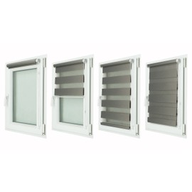 Fenster DEKOR - Roller Blinds for Windows Ecru - Klemmfix Roller Blind No Drilling Required 120 x 105 cm - Double Roller Blind with a Wide Range of Sizes and Colours - Opaque Roller Blinds, Easy to