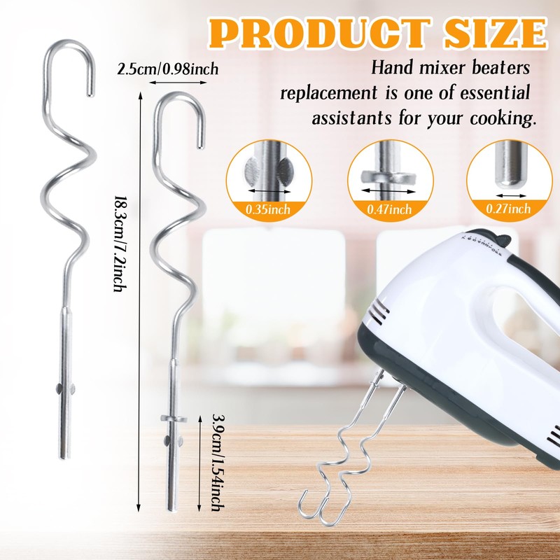 Maxqzin Dough Hooks for Hand Mixer Hand Mixer Dough Hooks