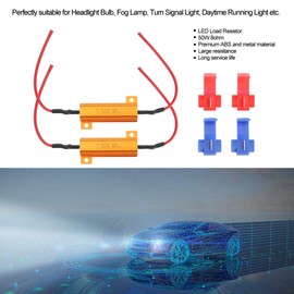 Load Resistor, 2 Pieces 50 W 8 Ohm Wirewound Load Resistor Decoder Fix LED Bulbs Hyper Flash Indicator for 24 V LED Resistor Load Resistor LED Resistor 50 W 8 Ohm 2 Pieces Load Resistor LED Load