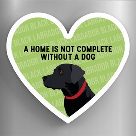 Global Designs Black Labrador Home Without A Dog Katie Pearson Artworks Heart Shaped Wooden Magnet