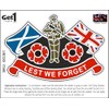 Poppy Day Car Window Sticker with Poppy Scotland Flag Union