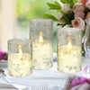 FLAVCHARM Glass Flameless Candles Flickering Battery Operated LED Pillar Candles