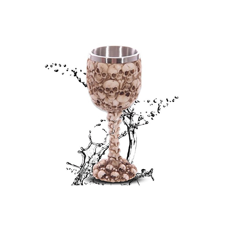 Catacombs Goblet Skull Cup with Spine Handle Decorative Horror Fantasy