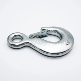 DOJA Industrial Eyelet Load Hook with Safety Hook, 250 kg Load Capacity, 31 mm Diameter, Self-Closing Eyelets, Load Hook, Chain Hoist, Cable Hoist, Hook Lock with Chain Hook