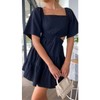Shy Velvet Women's Summer Dress Square Neck Short Sleeves Crossover