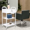 HAPPCUCOE 3-Tier Salon Cart with Lockable Drawers,Beauty Trolley Cart with