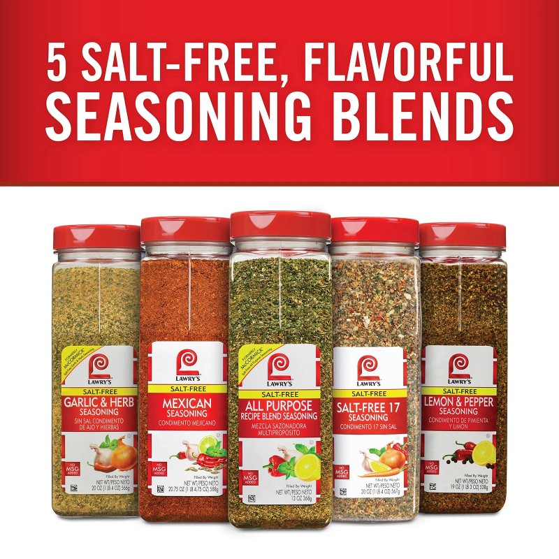 Lawry's Salt Free All Purpose Seasoning Blend 13 Ounce Chef's