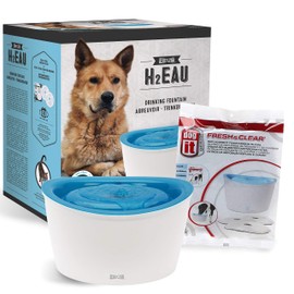 ZEUS H2EAU Elevated Dog and Cat Drinking Water Fountain with Replacement Filter Multi-Pack, 6L Capacity