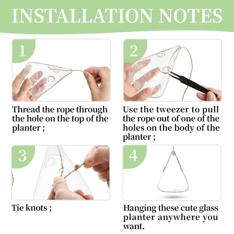 Glasseam Hanging Planters Glass Terrarium: 5Pcs Modern Plant Propagation Stations