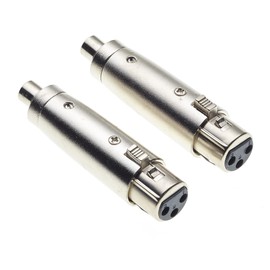 RCA to XLR Adapter 3 Pin XLR Female to RCA Phono Female Adapter 2 Pack