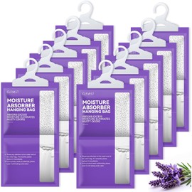 Moisture Absorbers Packets 10 Pack, Dehumidifier Bags for Closet, Scented Hanging Humidity Absorber in Wardrobes, Bedrooms, Bathrooms (Lavender)