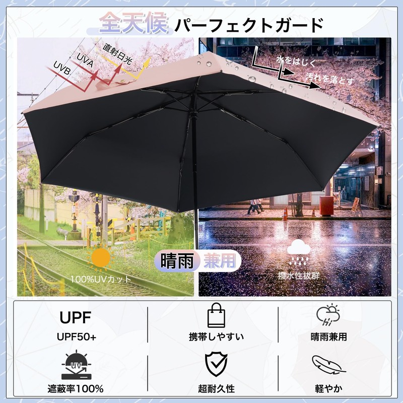 (Newly Released) Parasol, Folding Umbrella, Ultra Lightweight, 6 Ribs, Rain