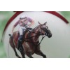 H068 Hand-made Christmas Ornament horse polo pony maroon orange VT