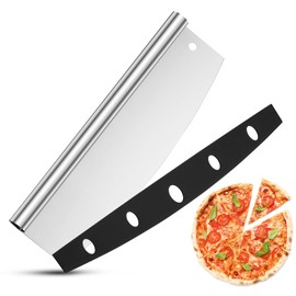 Onader Pizza Cutter Rocker 35cm, Stainless Steel Large Pizza Slicer with Protective Cover, Great for Professional Cutting Homemade Pizza, Bread & Dough, Dishwasher Safe