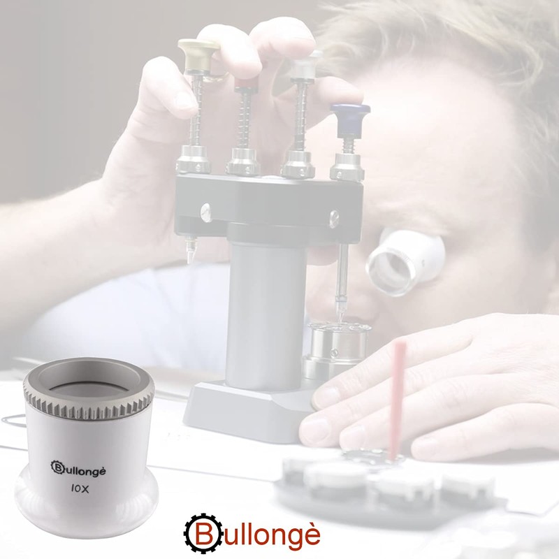 Bullongè TB Pearl-White Watchmaker's Control Magnifier for Watch Repair -