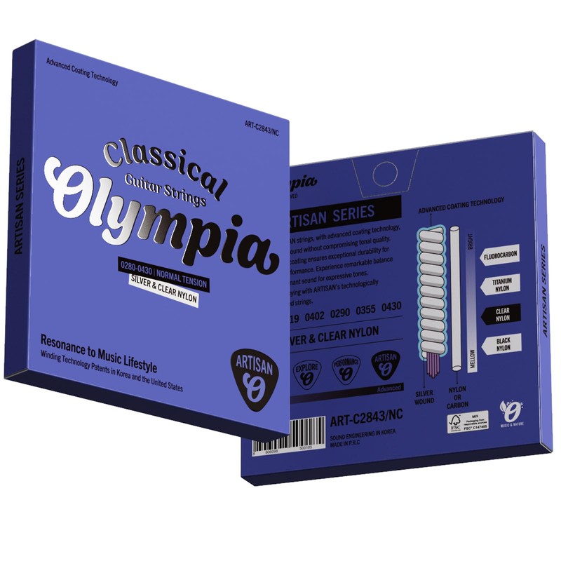 Olympia Classical Guitar Strings – Silver & Clear Nylon –