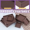 Swpeet 4Pcs 3" x 3" Square Brown Rubber Anti Skid