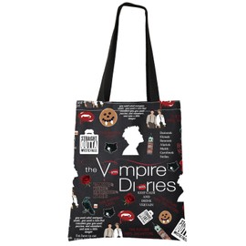 LEVLO TVD Merch Vampire Tote Bag - Damon Salvatore Fan Gift (The Vampire D tote bag)