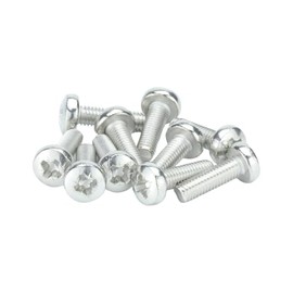 M8 (8mm x 16mm) Pozi Pan Head Machine Screws - BZP Steel (Pack of 10)