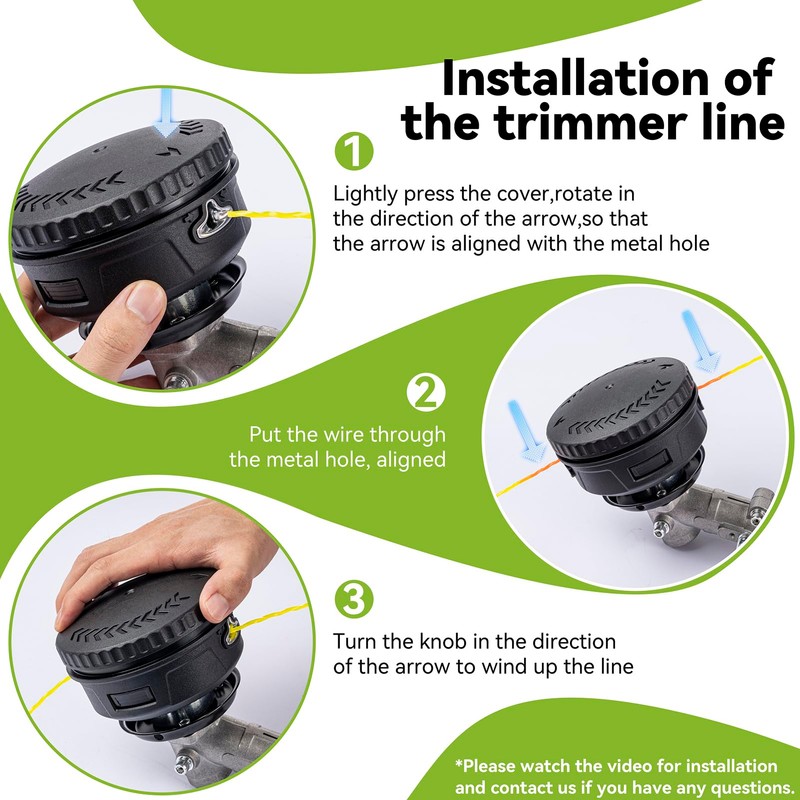 KAITAI String Trimmer Line 095”,Pre-Cut Dual Color 3-Section Fast-Positioning Design,