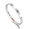 CONRAN KREMIX Silver Bangle Love Bracelets For Women Non-Tarnish Stainless