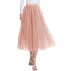 Women’s Tulle Skirts Midi Elastic High Waist Pleated Mesh Flowy