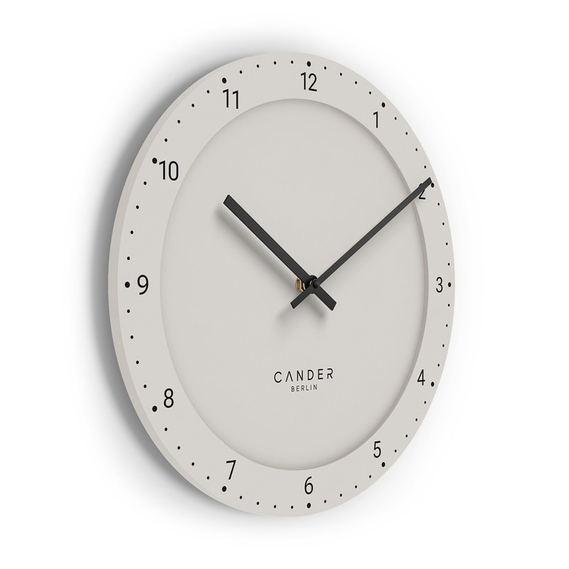 Cander Berlin MNU 2930 B Wall Clock Silent Warm Grey