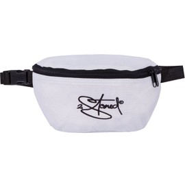 2stoned Classic Waist Bag with Stick Classic Logo or Rudeboy Stylee in 12 Colours for Adults and Children, White, Neck pouch
