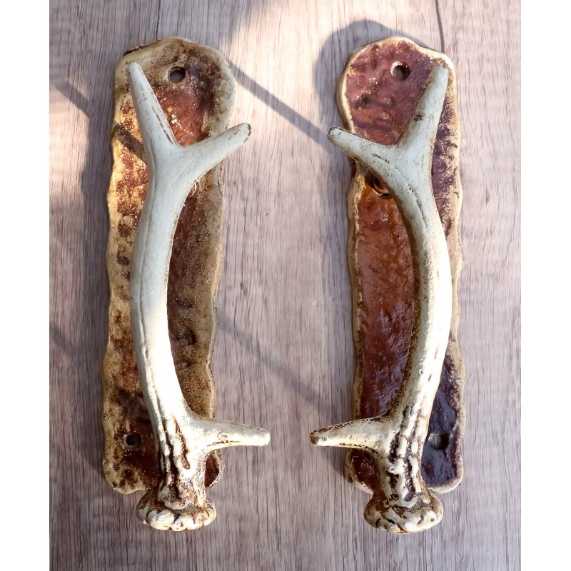 Ebros Set of 2 Western Rustic Deer Antlers Door Pull