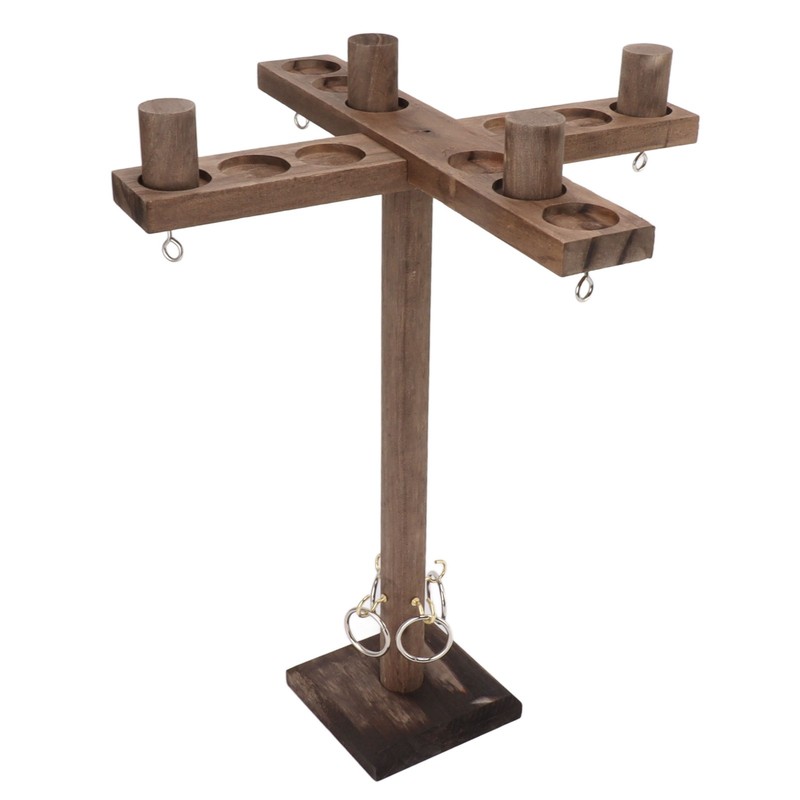 Hook and Ring Game for Four Players Wooden Hooks Fast