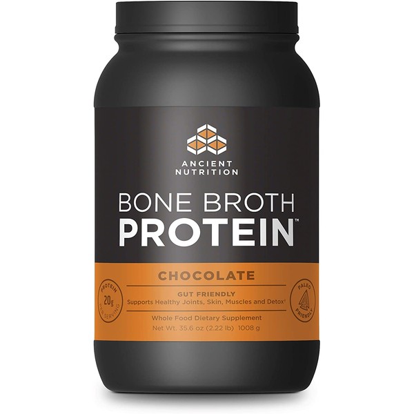 Ancient Nutrition Bone Broth Protein Powder, Chocolate Flavor, 40 Servings Size