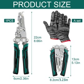 UptVin Multifunctional Wire Stripper Crimper Cable Cutter Pliers, 18 in 1 Foldable Wire Stripper, Cable Stripper Tool, Wire Stripper Pliers for Cutting Slitting Shearing