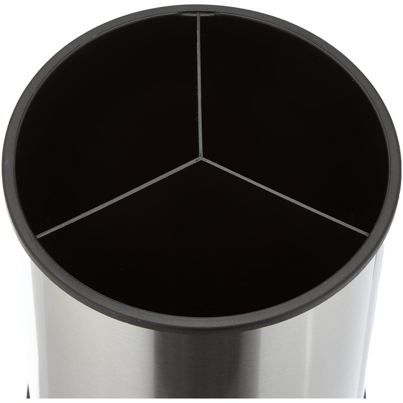 Ibili "Prisma Stainless Steel/Plastic Rotating Utensil Holder, Silver/Black, 14 x