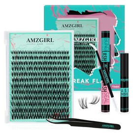 Lash Clusters Kit 144PCS Volume Eyelash Extension Kits with Lash White Bond and Seal,Eyelash Glue Remover and Applicator,Natural Lashes Premium Wide Stem Eyelashes Cluster Kit(Violet,D-Mix9-18mm)