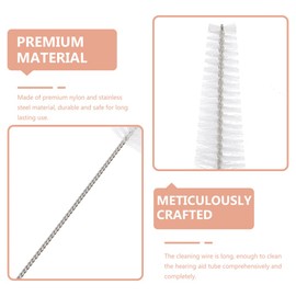 ULTECHNOVO 8pcs Hearing Aids Vent Tube Brushes Hearing Aids Amplifier Cleaning Tools Nylon Pipe Tube Straw Brush for Clean Small Holes Pipes