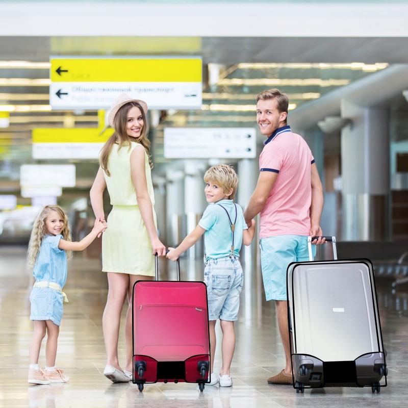Pack of 3 Transparent Luggage Covers PVC Suitcase Protective Cover,