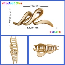 WADY 6 Pcs Hair Claw Clips, Large Hair Clips, Big Claw Clips For Thick Hair, Matte strong grip hair clip gifts for women, Strong Hold Hair Clips Suitable for Women Fashion Hair Styling Accessories