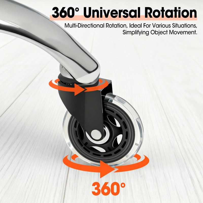 BGUP Office Chair Wheels, Set of 10 Rubber Caster Wheels,