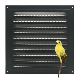 Square Ventilation Grille, Black Metal Square Ventilation Grille Stainless Steel Air Vent Cover for Efficient Home Ventilation (20x20cm)