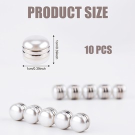 XIHIRCD 10 Pairs Veil Weights, Elegant Wedding Dress Weights for Wind Double Sided Artificial Pearls Multi-Use Hijab Magnetic Pins for Bride Wedding Veil Accessories Muslim Scarves