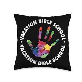 VBS Matching Shirts Religious Bible Study Gifts VBS Camp Vacation Bible School Crew Throw Pillow, 16x16, Multicolor
