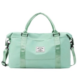 INVODA Travel Duffel Bag Sports Tote Gym Bag Shoulder Weekender Overnight Bag Carry on Travel Bag for Women (Green)