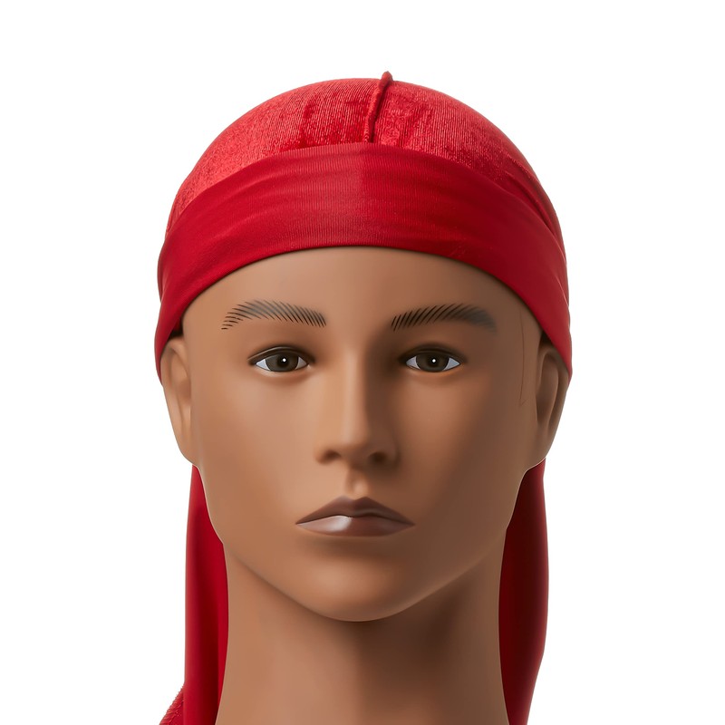 KISS RED Bow Wow Power Wave Velvet Luxe Durag (Red)