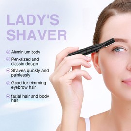 TOUCHBeauty Elektrischer Augenbrauentrimmer, Zweischneidige Klingen Elektrischer Augenbrauenschneider für Frauen,Führungskamm,Batteriebetrieben