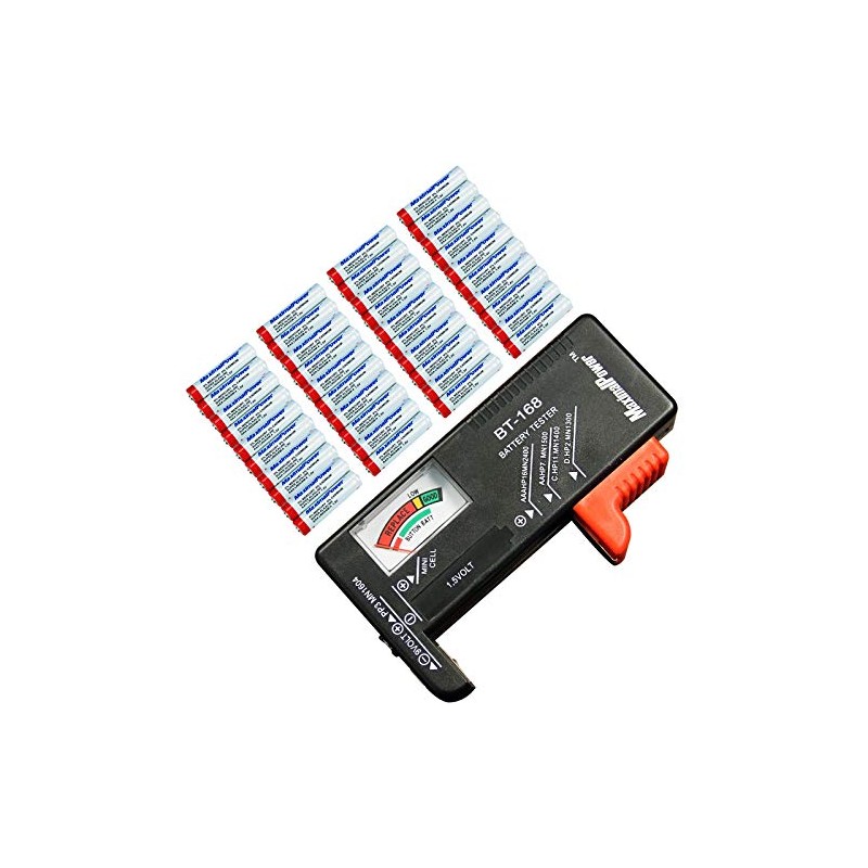 MaximalPower™ AAA 140 Minutes Alkaline Batteries + Universal Battery Tester