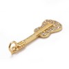 KitBeads 10pcs Cubic Zirconia Guitar Charms 18k Gold Plated Music