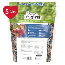 Love My Girls: Chicken Snacks - Flax & Worms - 5lb Bag - Global Harvest, Gourmet Multi-Grain Treats, Corn-Free, Nutritious & Protein Rich Mealworms