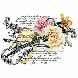 Colour iron-on transfer, DIN A4, filigree without background, decorate textiles such as T-shirts and bags with iron-on motifs, iron on pictures quickly and easily, nostalgia series, DIY textile design