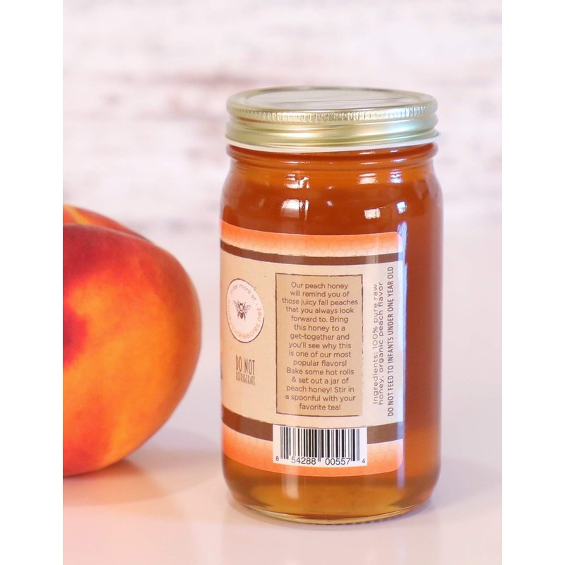 Peach Honey - Organically Flavored - Glass Jar (Net Wt